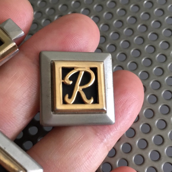 🖤SWANK SO signed R initialed cufflinks & tie clip - Picture 4 of 13